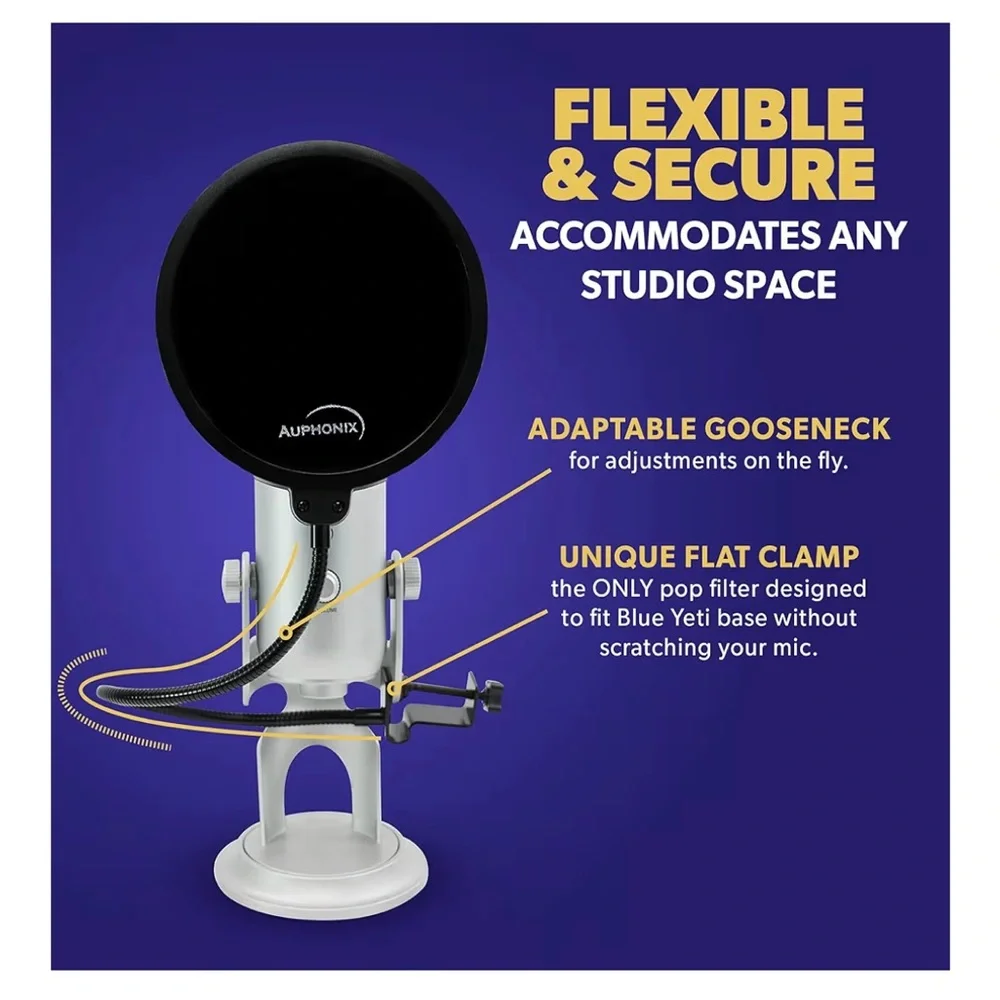 NEW Auphonix 6inch Diameter Microphone Pop Filter for Blue Yeti Microphone MPF-2
